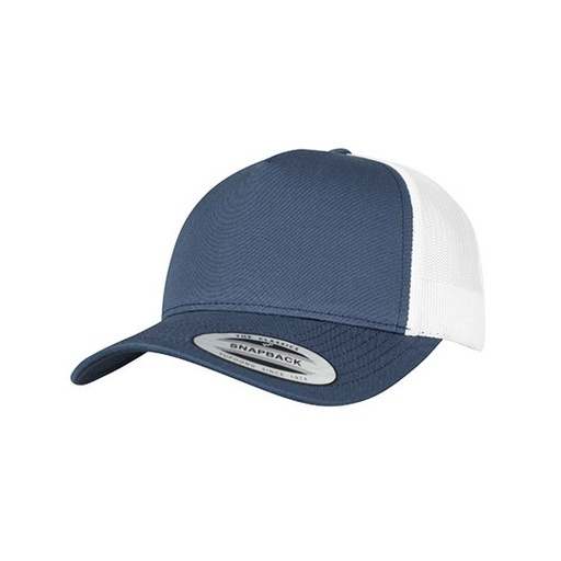 Dwukolorowa czapka trucker 5-panelowa FX6506T - Navy & White