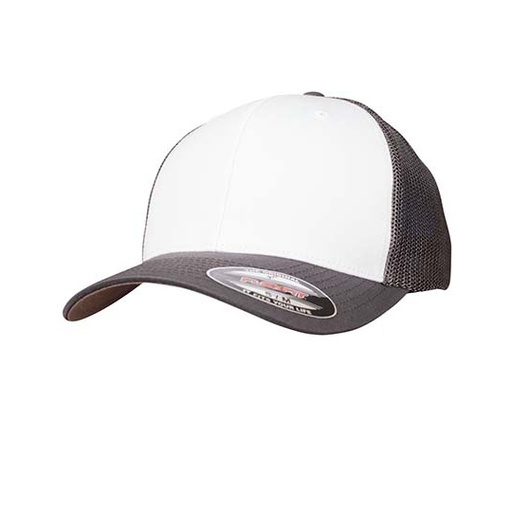 Czapka Trucker Flexfit Usztywniana Bawelna Poliester Siateczka FX6511CF - Dark Grey & White & Dark Grey