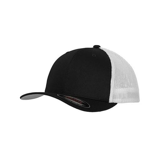 Dwukolorowa czapka trucker z siateczką FX6511T - Black & White
