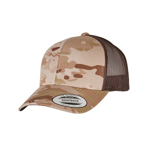 [FX6606MC-1000353635] Czapka trucker moro z siateczką snapback FX6606MC - Arid & Brown