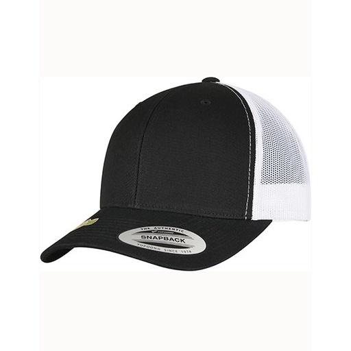 Dwukolorowa czapka trucker z siateczką FX6606RT - Black & White