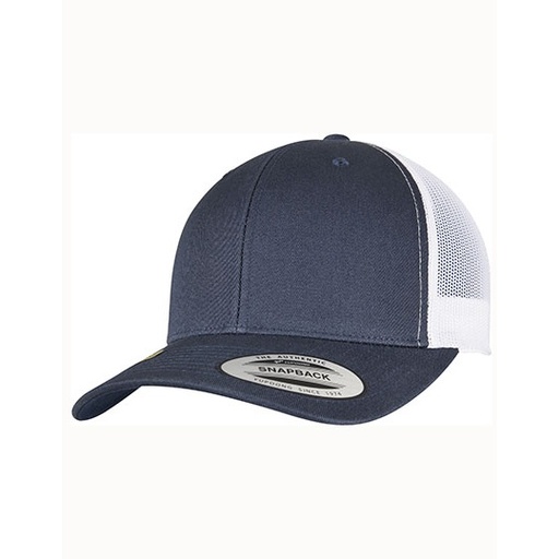Dwukolorowa czapka trucker z siateczką FX6606RT - Navy & White