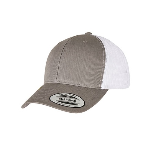 Dwukolorowa czapka trucker z siateczka FX6606RT - Grey & White