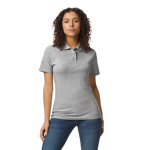 Damska koszulka polo slim z krótkim rękawem G64800L - Sport Grey (Heather)