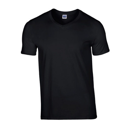 T-shirt męski V-neck klasyczny G64V00 - Black