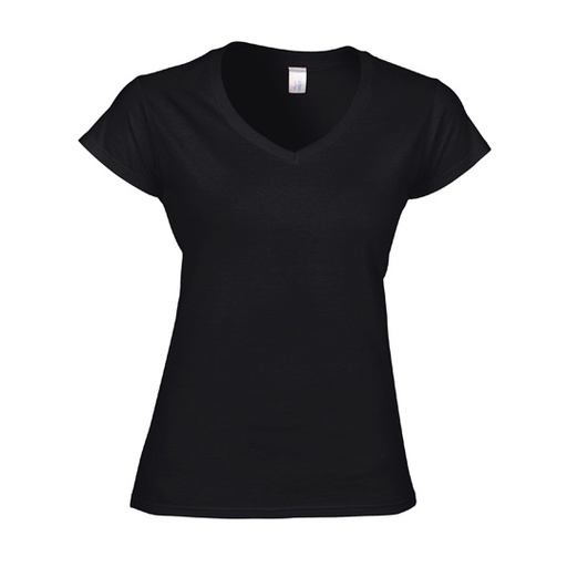 Damski T-Shirt V-Neck Slim G64V00L - Black