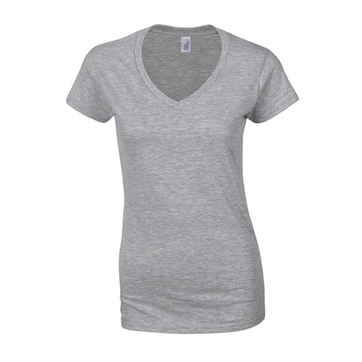 Damski T-Shirt V-Neck Slim G64V00L - Sport Grey (Heather)