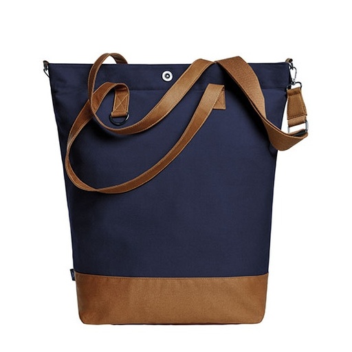 Torba na zakupy z kieszeniami HF6519 - Navy & Brown