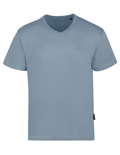 Koszulka Męska Slim Bawełna Organiczna Dekolt V HRM102 - Sky Blue