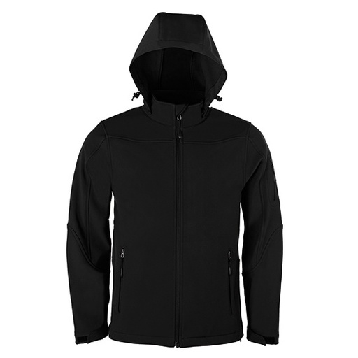Kurtka Męska Softshell z Odpinanym Kapturem HRM1101 - Black