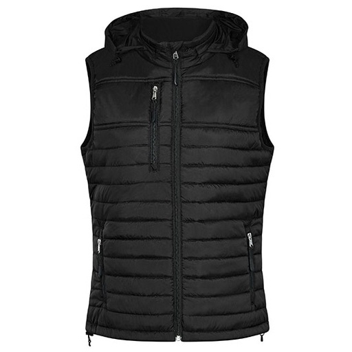 Damska pikowana kamizelka z kapturem HRM1302 - Black