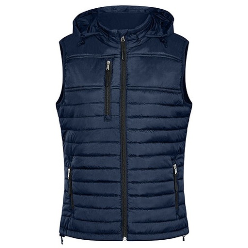 Damska pikowana kamizelka z kapturem HRM1302 - Navy