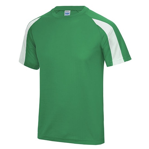 Koszulka Sportowa Klasyczna Poliester Odprowadzajaca Wilgoc JC003 - Kelly Green & Arctic White