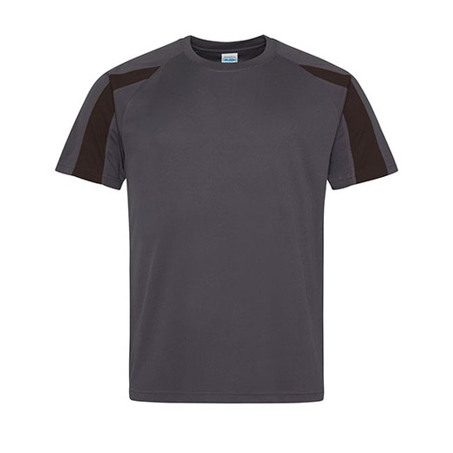 Koszulka sportowa z raglanowymi rękawami JC003 - Charcoal (Solid) & Jet Black