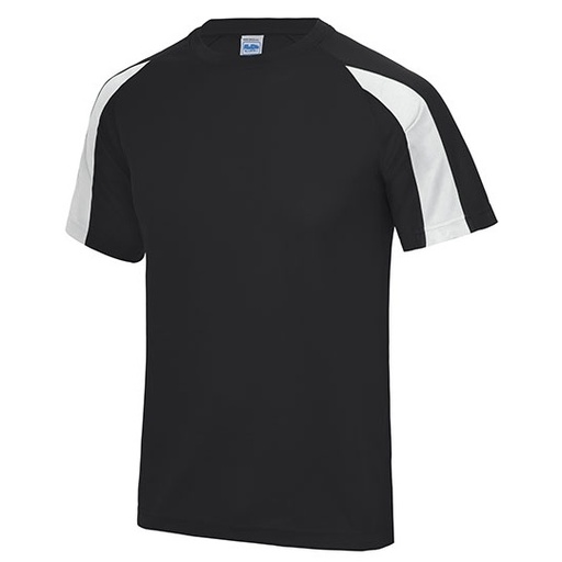 Dziecięcy T-shirt Sportowy z Raglanowymi Rękawami JC003J - Jet Black & Arctic White