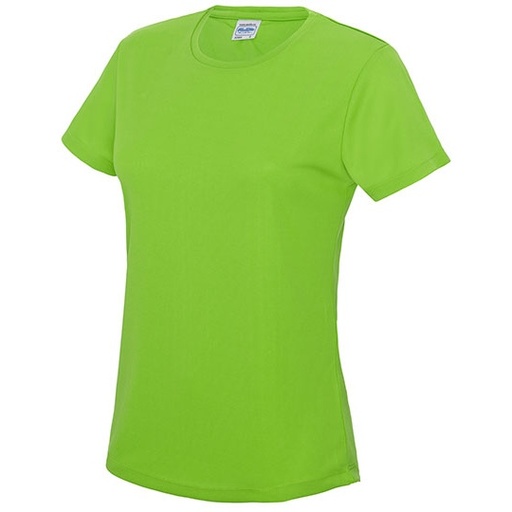 Damski t-shirt sportowy slim JC005 - Electric Green