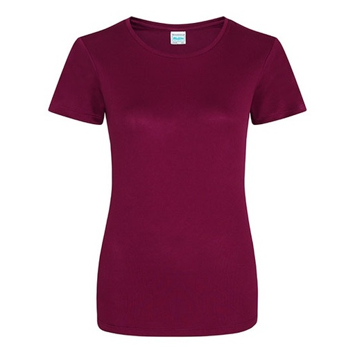 T-shirt Damski Slim Szybkoschnacy Poliester JC005 - Burgundy