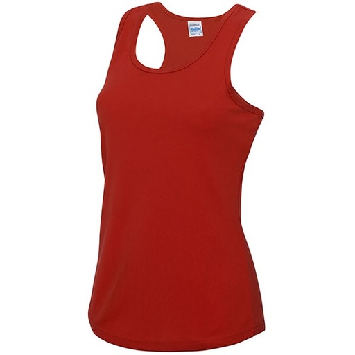 Damski top sportowy bez rękawów SLIM JC015 - Fire Red