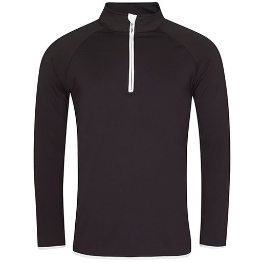 Bluza Meska Sportowa 1 2 Zip JC031 - Jet Black & Arctic White