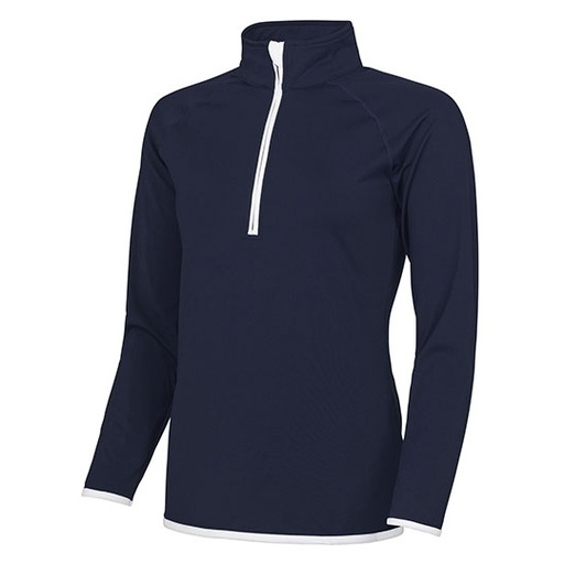 Bluza Sportowa Damska Slim Fit Odprowadzajaca Wilgoc JC036 - French Navy & Arctic White
