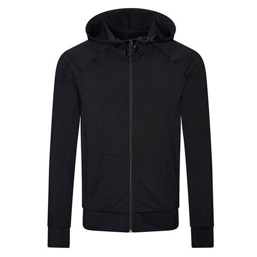 Męska bluza slim z kapturem i zamkiem JC057 - Jet Black