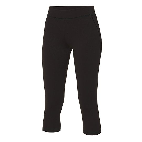 Damskie legginsy 3/4 Slim z kieszonką - Jet Black