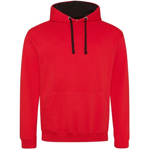 Bluza Varsity z kapturem JH003 - Fire Red & Jet Black