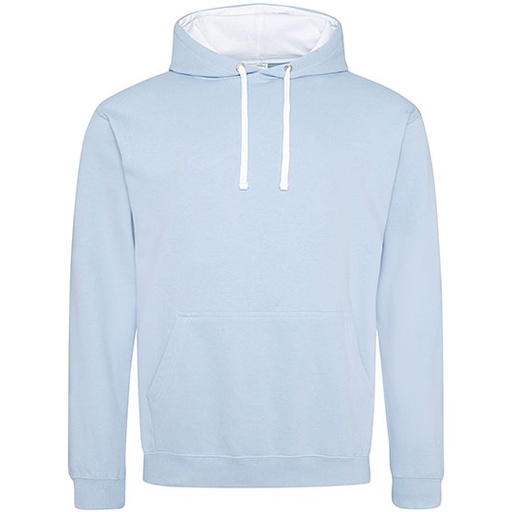 Bluza Varsity z kapturem JH003 - Sky Blue & Arctic White