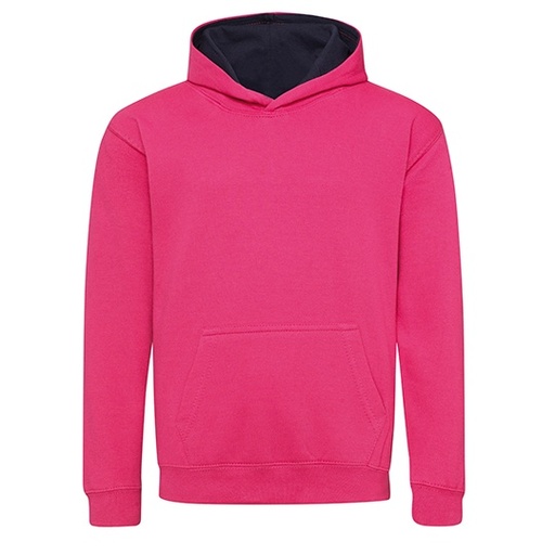 Bluza dziecięca z kapturem JH003K - Hot Pink & French Navy