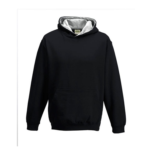 Bluza dziecięca z kapturem JH003K - Jet Black & Heather Grey