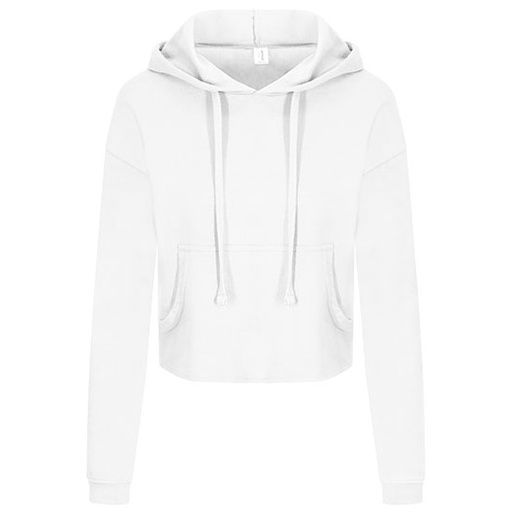 Damska krótka bluza z kapturem JH016 - Arctic White