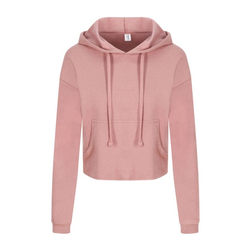 Bluza Damska Krotka Bawełniana z Kapturem JH016 - Dusty Pink