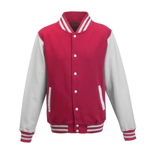 Bluza Baseballowa Klasyczna Bawełniana JH043 - Hot Pink & White