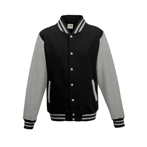 Bluza Baseballowa JH043 - Jet Black & Heather Grey