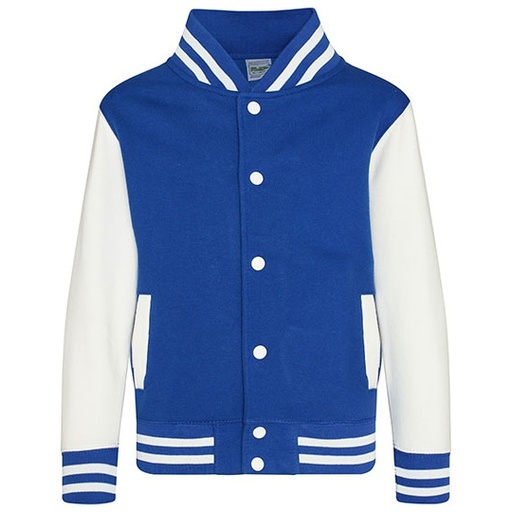 Bluza Dziecięca Baseballowa Czesana Bawełna JH043K - Royal Blue & White