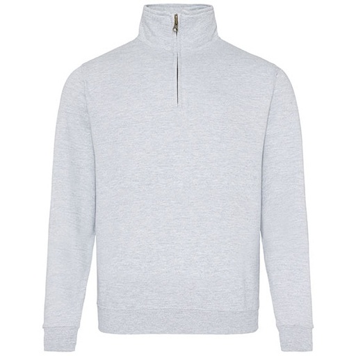 Bluza z bawełny ze stójką i zamkiem 1/4 JH046 - Heather Grey