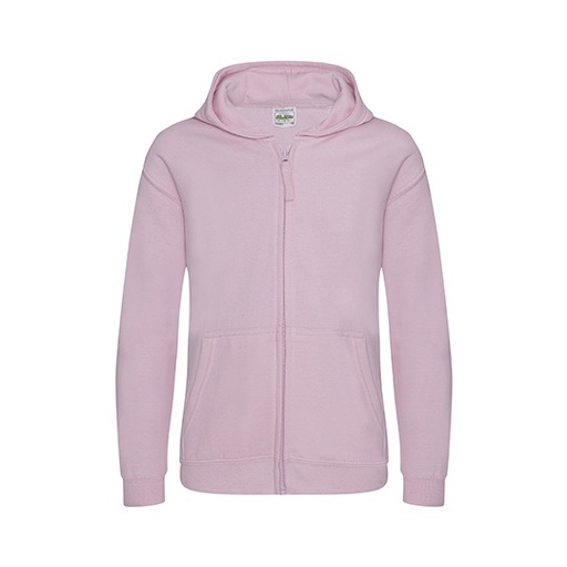 Bluza Dziecieca Rozpinana Z Kapturem Bawelniana Czesana JH050K - Baby Pink