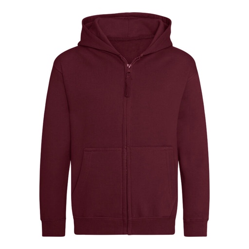 Bluza Dziecięca Rozpinana Z Kapturem Bawełniana Czesana JH050K - Burgundy
