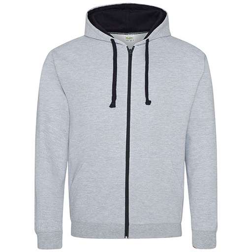 Rozpinana bluza z kapturem JH053 - Heather Grey & French Navy