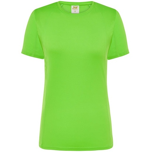 Damski t-shirt sportowy slim JHK101 - Lime Fluor