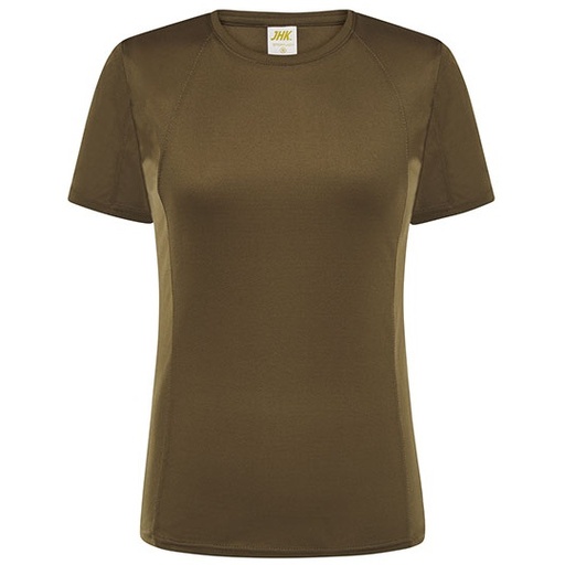Damski t-shirt sportowy slim JHK101 - Khaki