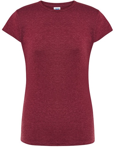 Koszulka Damska Slim Bawelniana JHK152 - Burgundy Heather