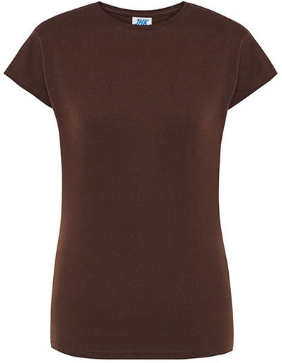 Damski t-shirt slim JHK152 - Chocolate