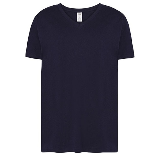 T-shirt slim z dekoltem V JHK270 - Navy