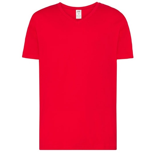 T-shirt slim z dekoltem V JHK270 - Red