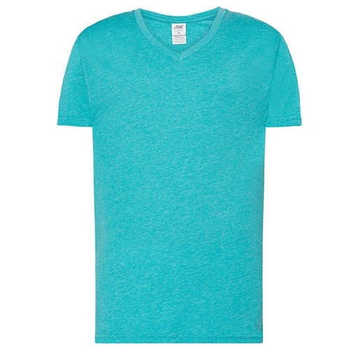 T-shirt Slim Bawelniany JHK270 - Turquoise Heather