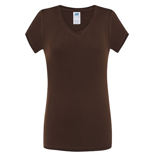 Koszulka Damska Slim Bawelniana JHK271 - Chocolate