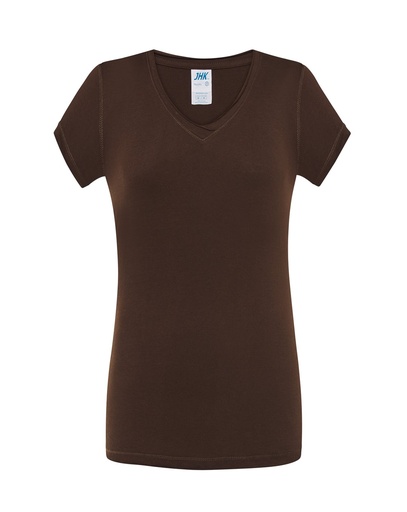 Koszulka Damska Slim Bawełniana JHK271 - Chocolate