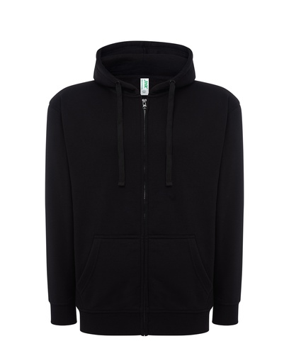 Bluza Meska z Kapturem i Zamkiem Szczotkowana Mieszanka JHK422 - Black