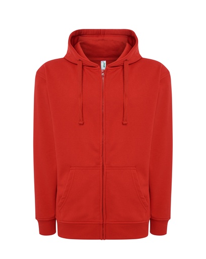 Bluza Meska z Kapturem i Zamkiem Szczotkowana Mieszanka JHK422 - Red